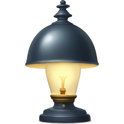 sad face with a lamp in the head emoji