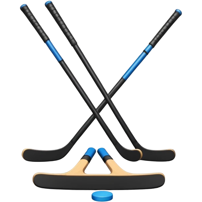two hockey sticks crossing and a puck like the original apple hockey stick emoji emoji
