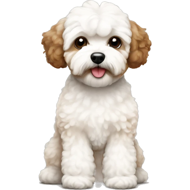 White and brown maltipoo  emoji