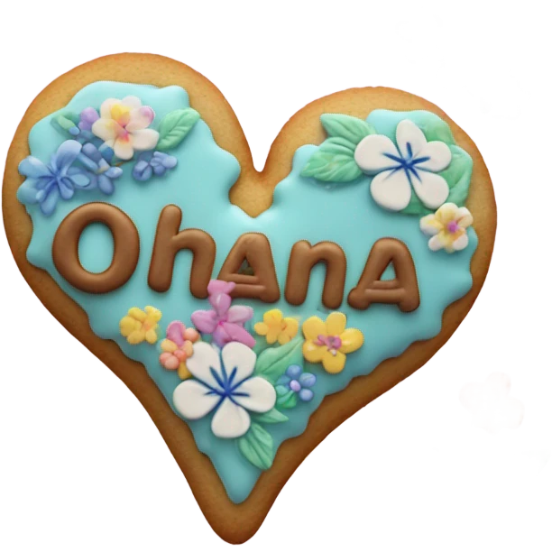 Cookie heart with ohana emoji