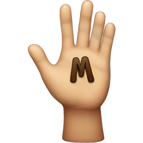 create an emoji with a hand making the letter M emoji