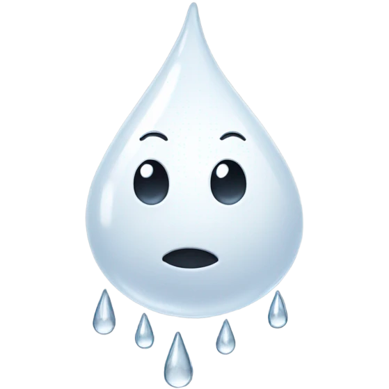 white rain drop emoji
