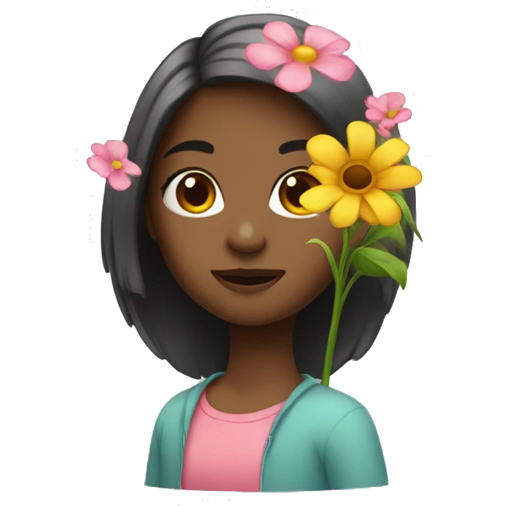 Girl with flower  emoji