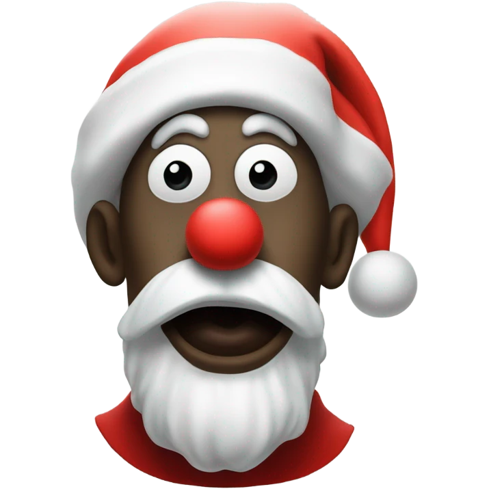 art the clown (terrifier iii in a santa hat, huge white nose with black and white face) emoji
