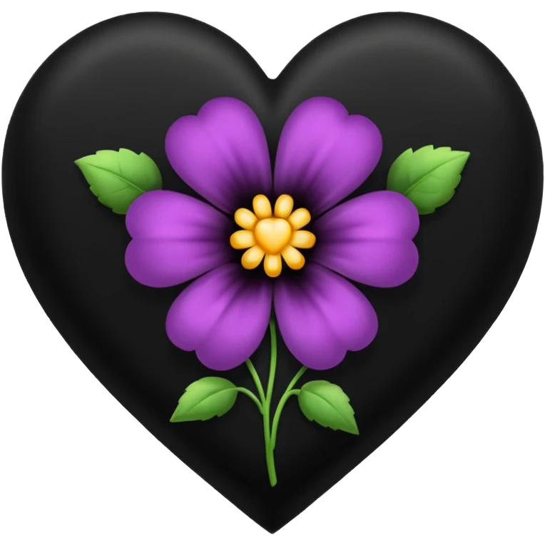 Black flower heart emoji