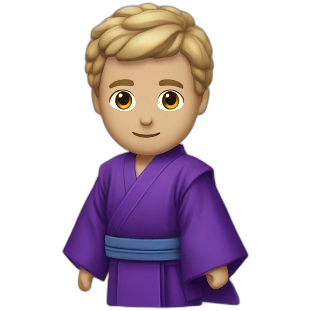 Macron avec kimono de jbb et ceinture violette emoji