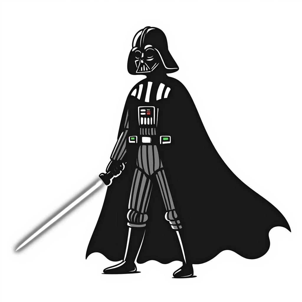 Darth Vader hand-drawn black doodle style emoji
