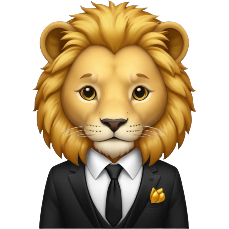 lion black tie emoji