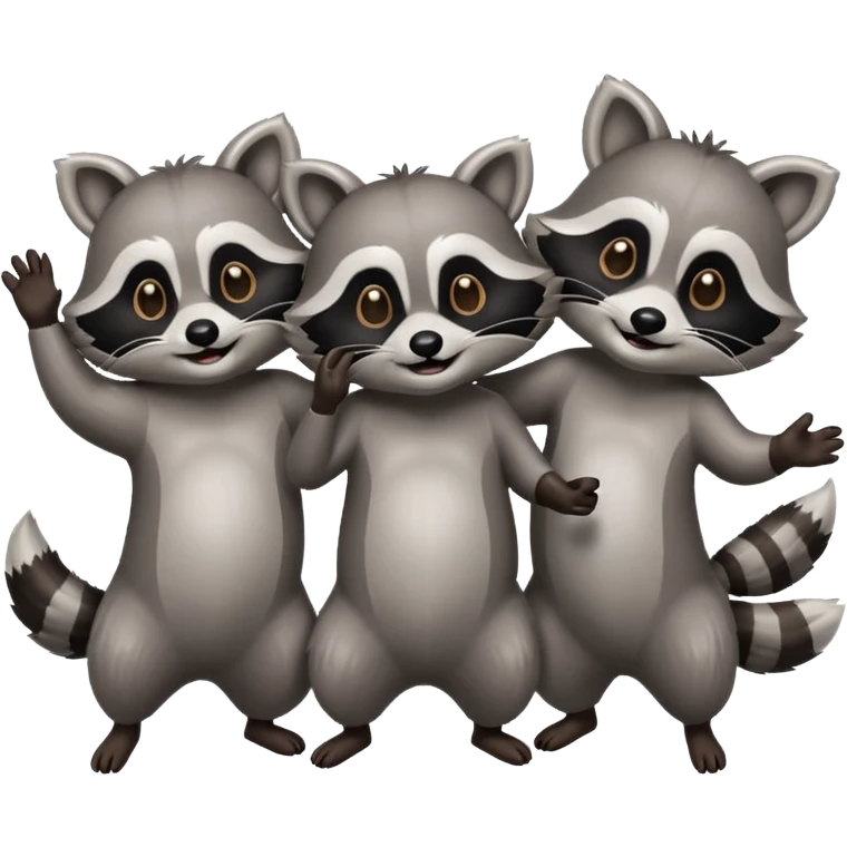 three raccoons dancing emoji