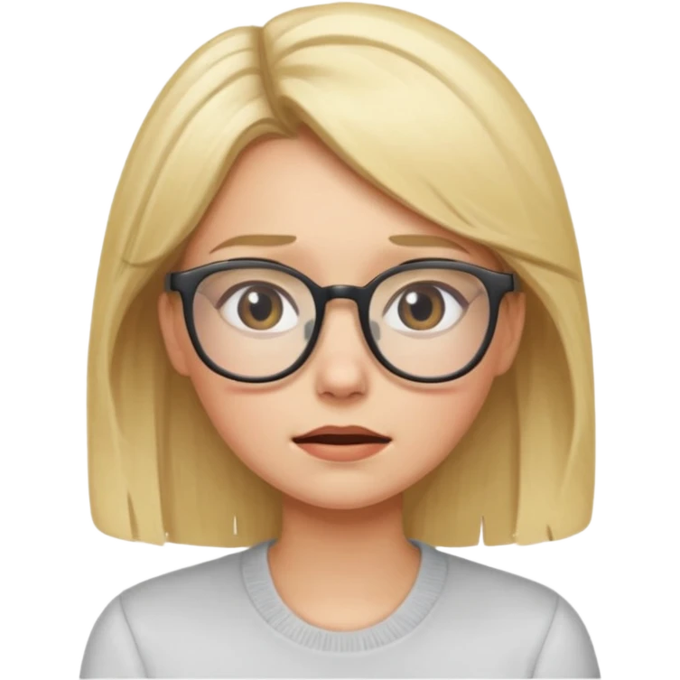 Emotional blonde with glasses emoji