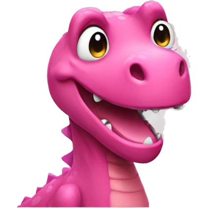 Happy pink dinosaur  emoji