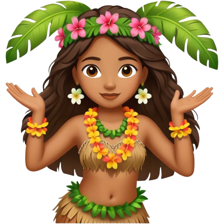 Beautiful Hawaiian girl dancing hula emoji