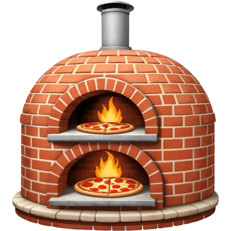 round brick oven for pizza three quarters view emoji
