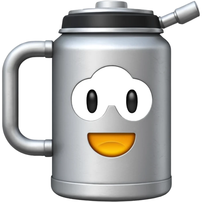 un termo con un mate blanco que diga "Stanley" en ambos  emoji