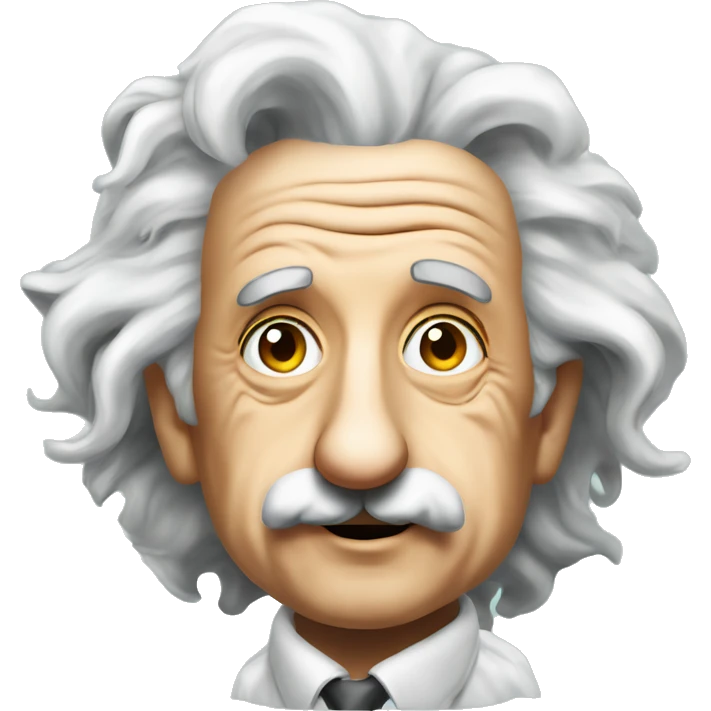 Albert Einstein and unicorn clipart style ghibi style emoji