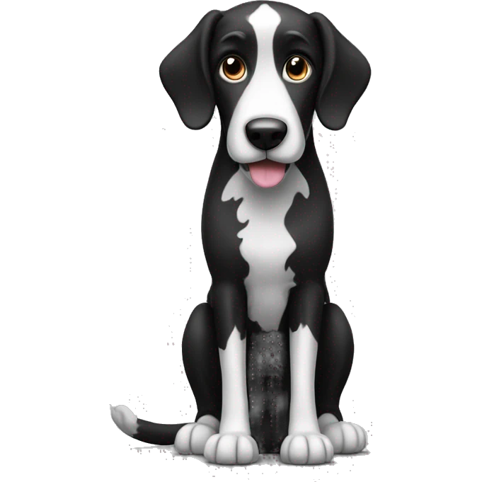 tall black and white doodle dog emoji