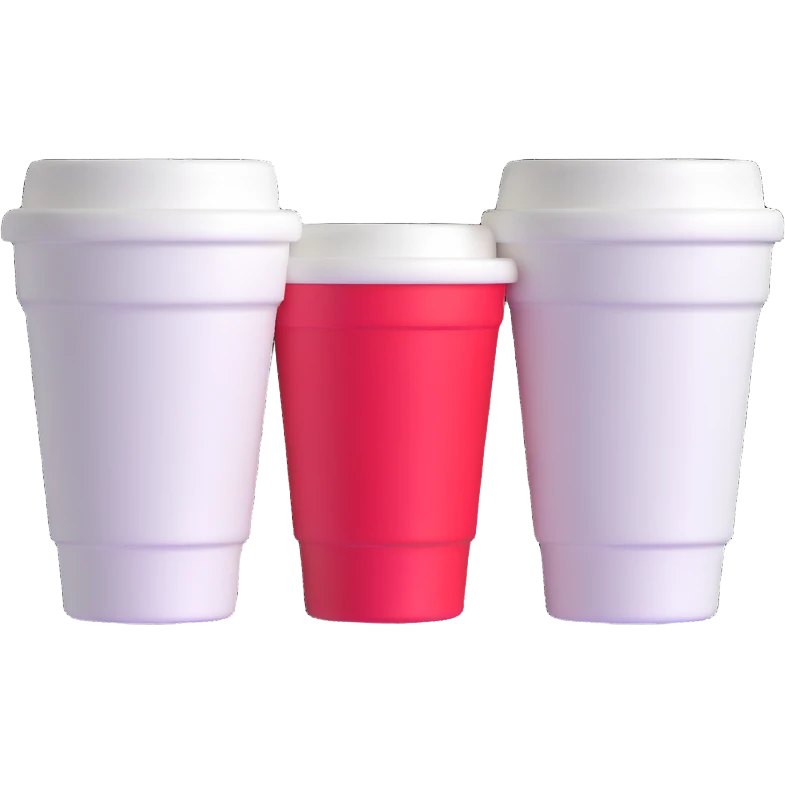 one styrofoam cup stacked inside another styrofoam cup emoji