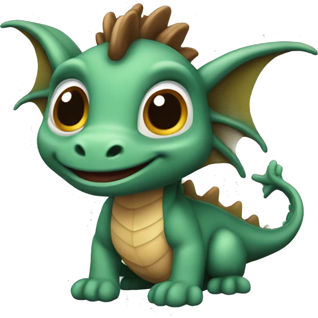 Petit dragon marron tout mignon emoji