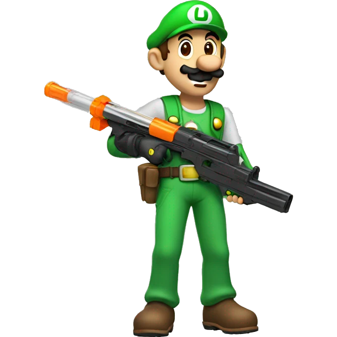 Luigi with a nerf gun emoji