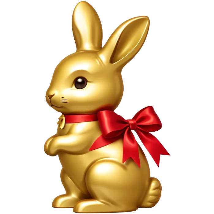 Lindt goldbunny with red ribbon emoji