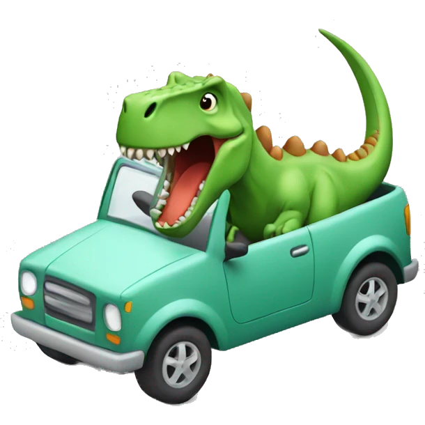 Dinosaur in a car emoji