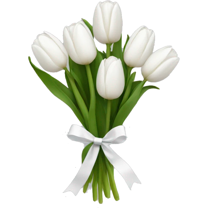 white tulip bouquet  emoji