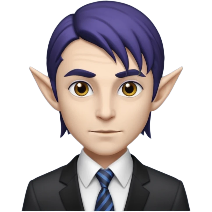 dark elf with tie, business emoji