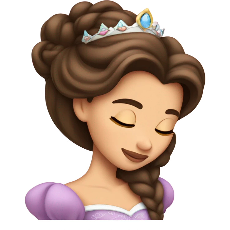 Sleeping brunette beauty princess Disney emoji
