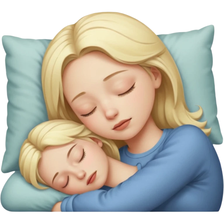 A blonde girl sleeping but make it look good emoji