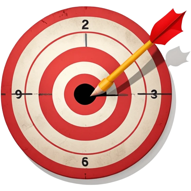 A target or bullseye with a painful face, representing a business pain point emoji