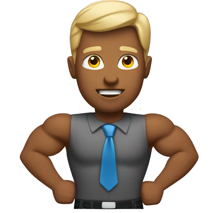 teacher with muscles pointing emoji