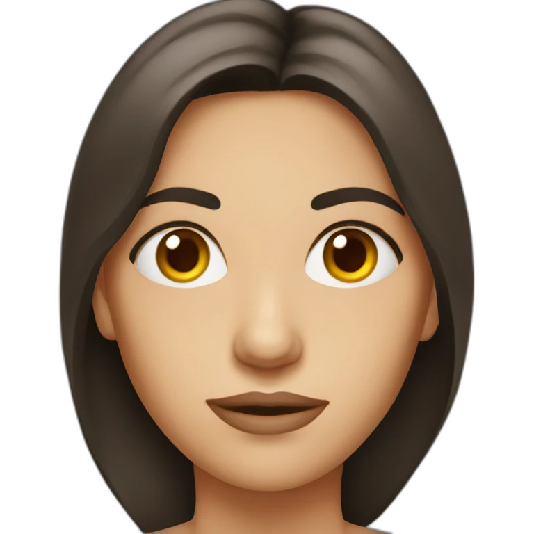 brunette woman cross-eyes emoji
