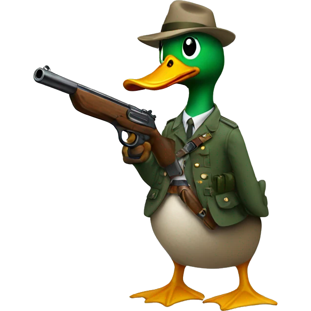 duck holding gun emoji