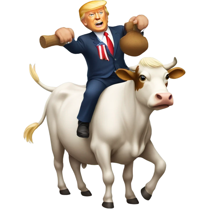 trump riding a cow emoji