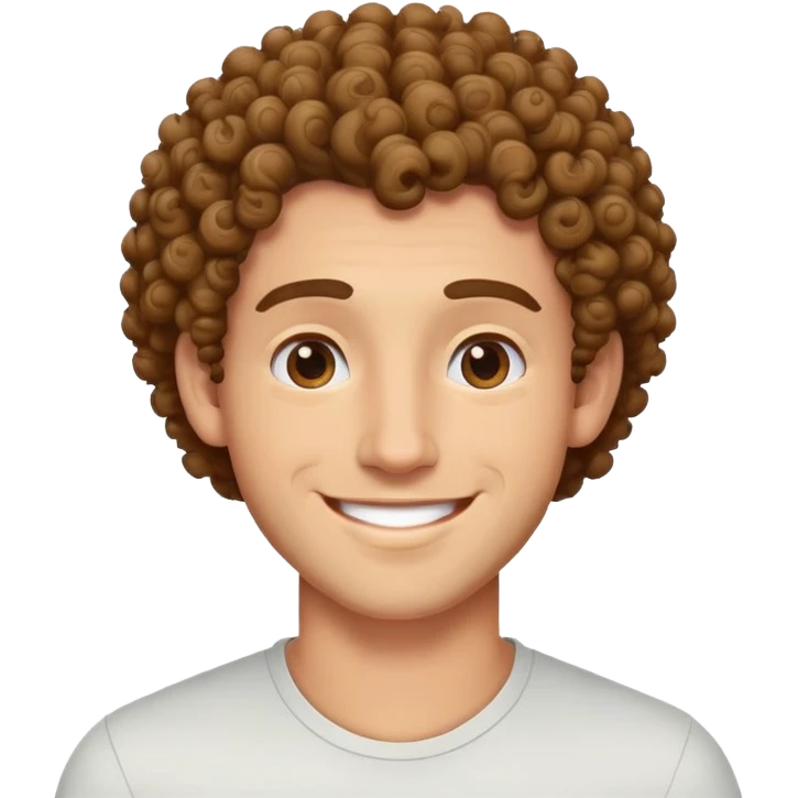 man with curly hair smiling emoji