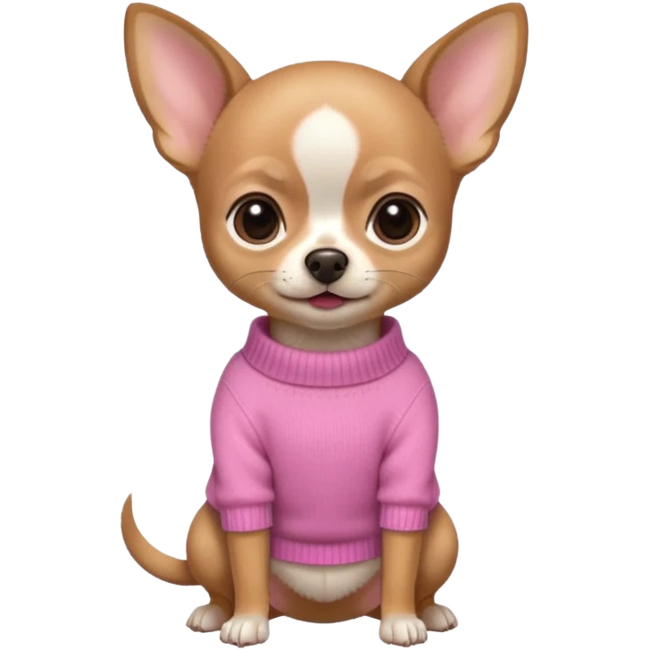 chihuahua with a pink sweater emoji