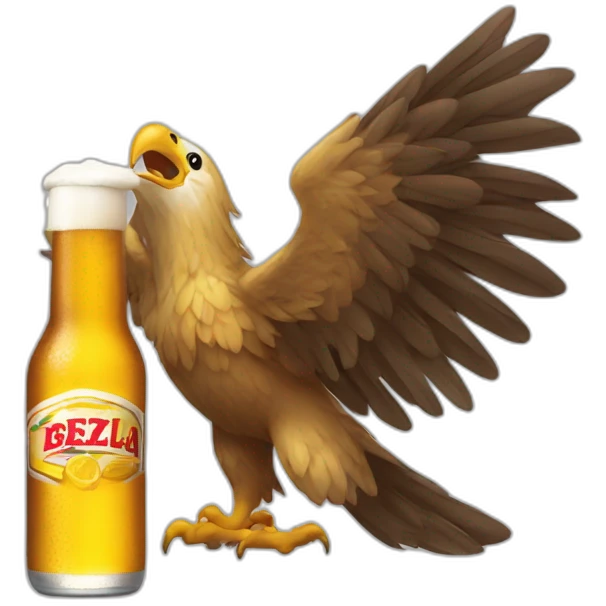 aguila bebiendo cerveza emoji