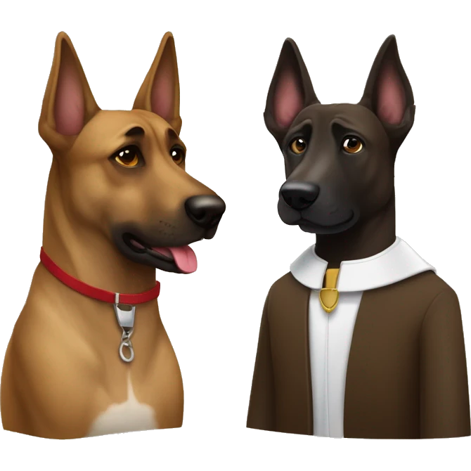 Perra mezcla de malinois y pastor aleman marrón oscuro emoji