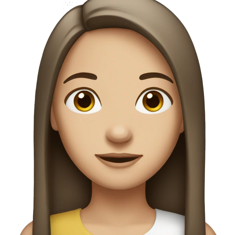 A brown hair girl who is white w straight hair  emoji
