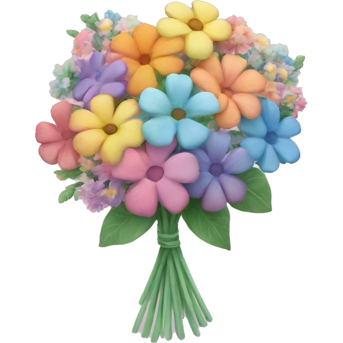 Flower bouquet pastel rainbow  emoji