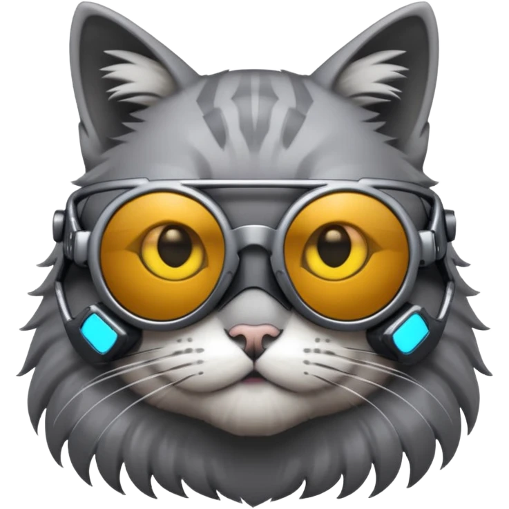 Cat wearing cyberpunk sunglasses emoji