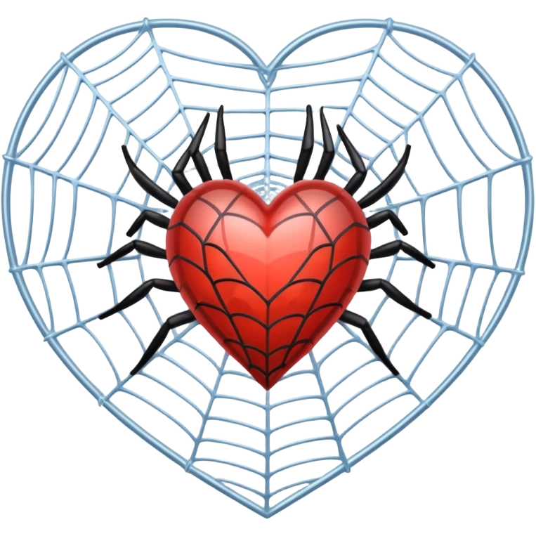 La tela de araña en vuelta en un corazón  emoji