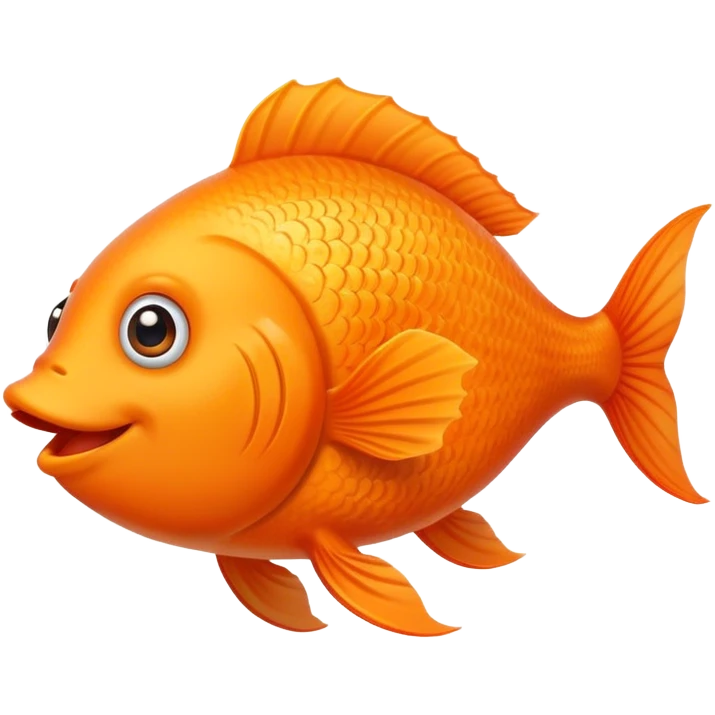 Happy fish looking at you smiling and flapping fins emoji
