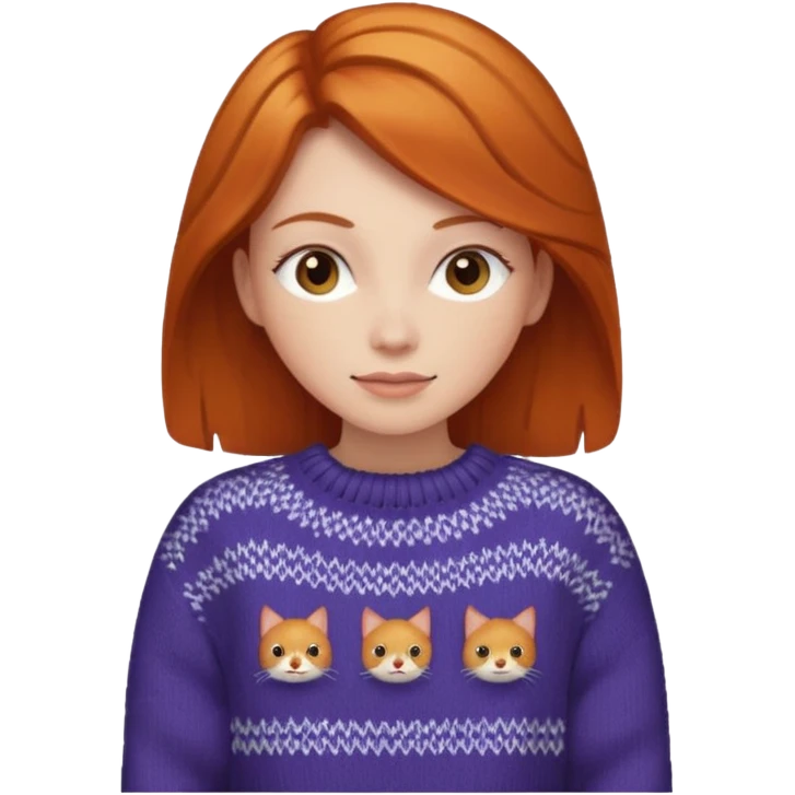 Knitted ginger hair woman emoji