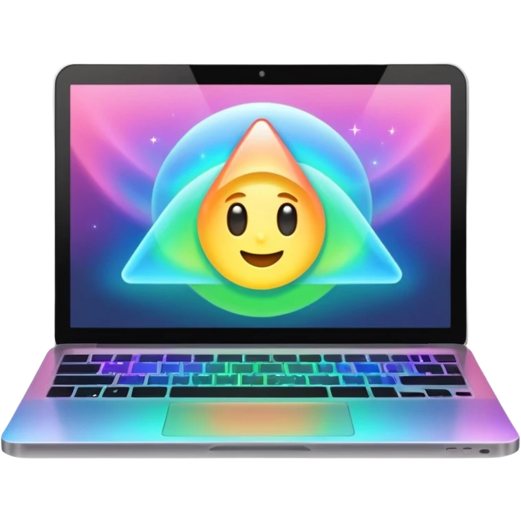 laptop with magical aura emoji