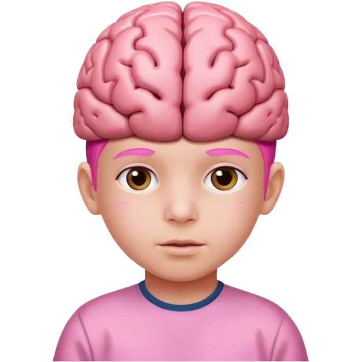 Brain pink kid emoji