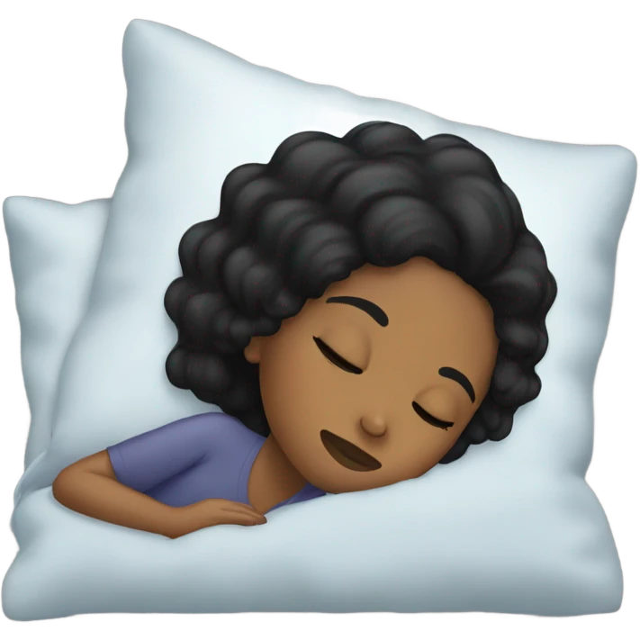 Black hair girl sleeping  emoji
