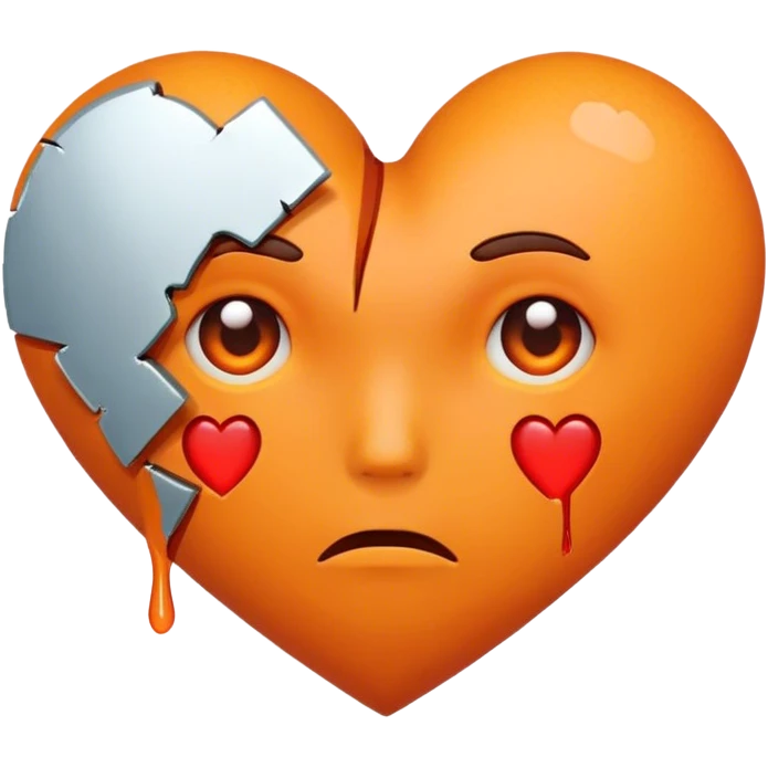 Orange color broken heart emoji