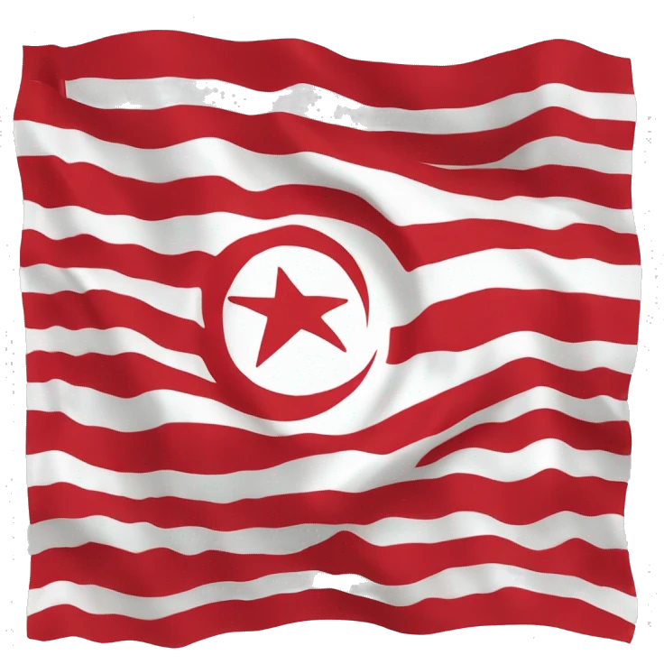Tunisian flag with wind emoji