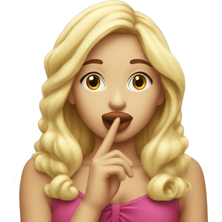 Blonde girl blowing kiss emoji